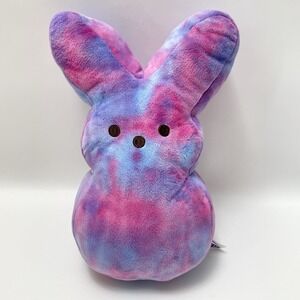 Peeps Bunny Rabbit Plush Toy Blue Pink Tie‎ Dye Pillow Stuffed Animal 13"